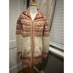 Large Handmade Crochet Sweater Jacket/Zip Up